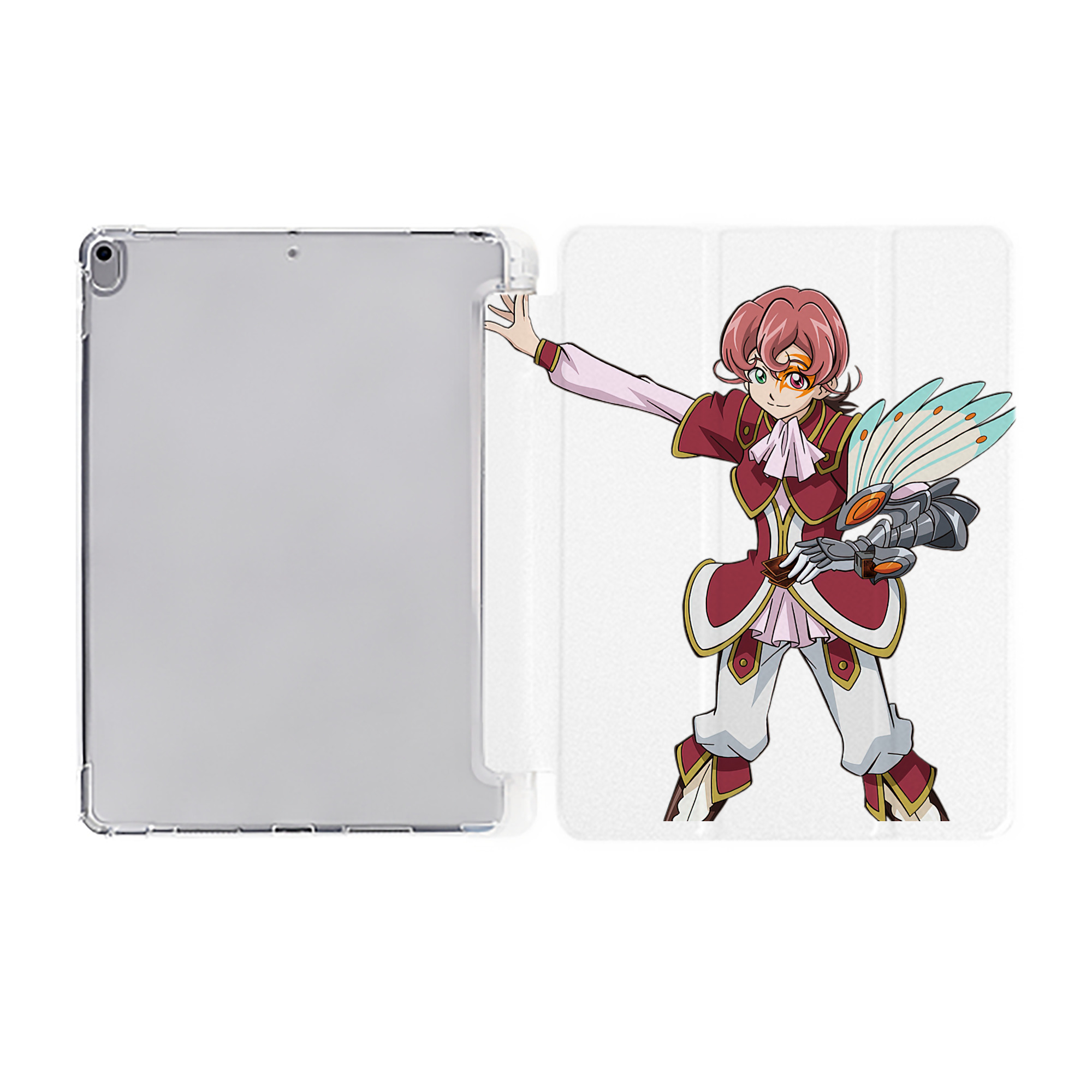 （画像用） 遊☆戯☆王 Yu-Gi-Oh! IPad ケース ペン収納付き 三つ折りスタンド PUレザー×シリコン 対応機種9.5/10.5/10.9インチ